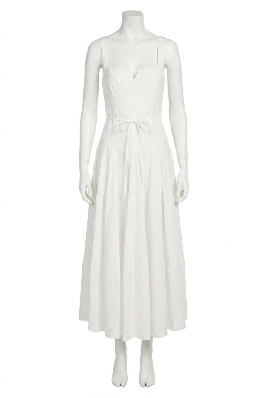 NEW CINQ A SEPT jerome midi dress in white